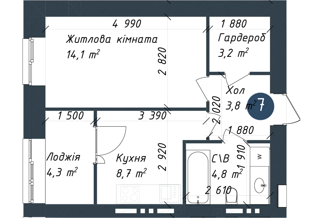 Квартира №2-7