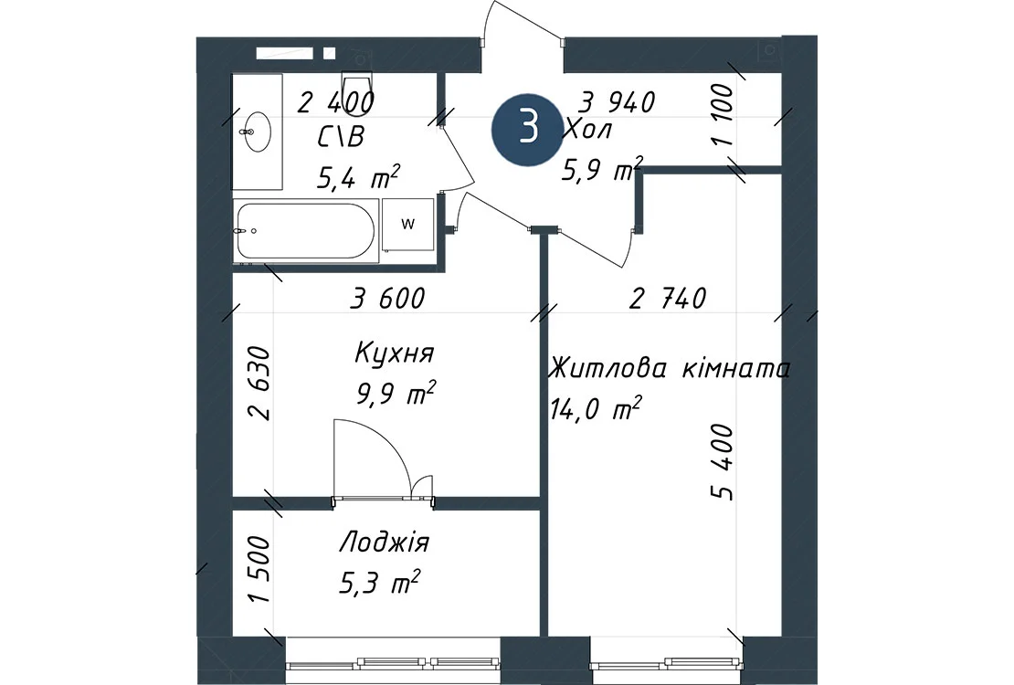 Квартира №3-3