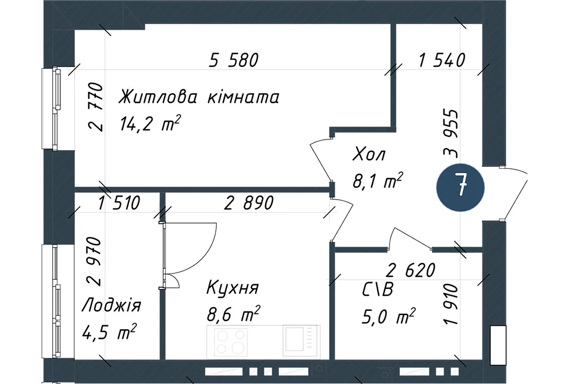 Квартира №3-7